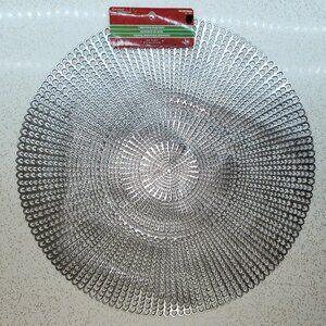 Silver toned Vinyl Place mat Seasonal Decor
